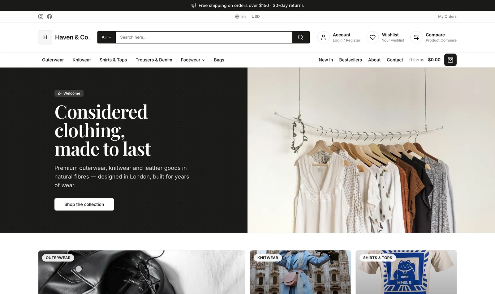 Storefront — A premium store, live in days